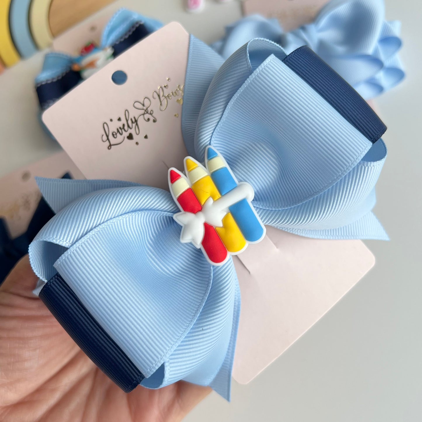Set 4 pcs school hair bows