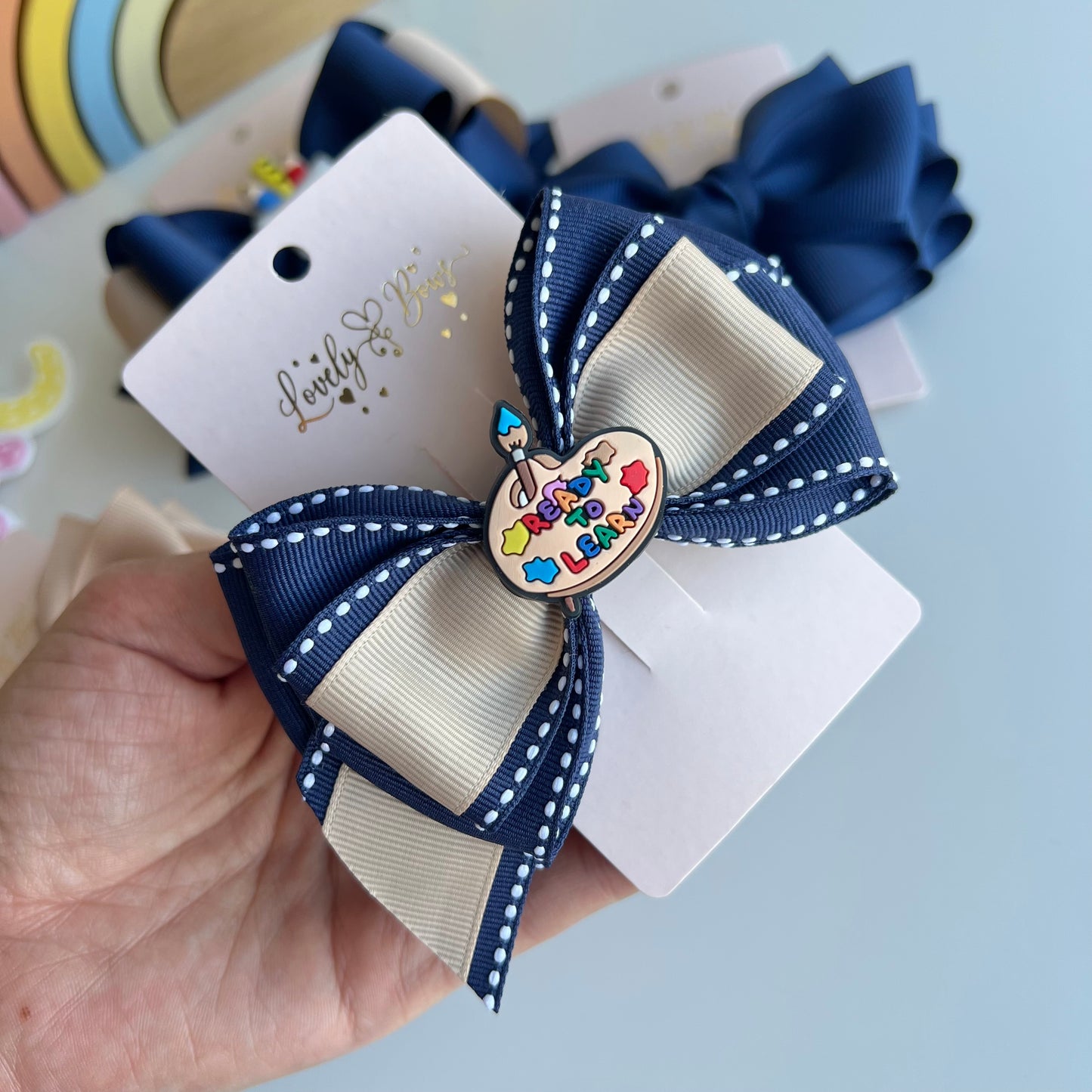 Set 4 school hair bows