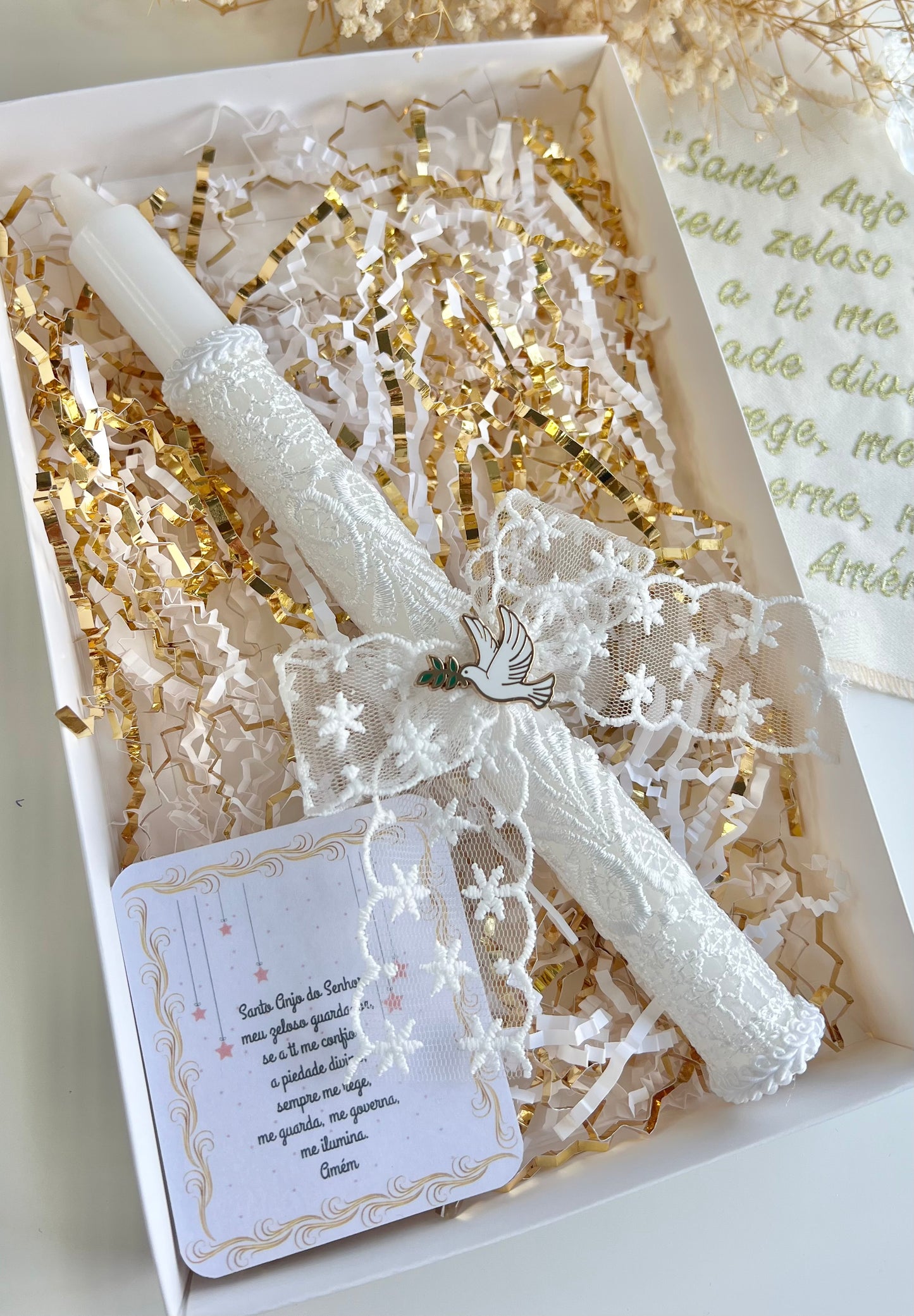 Baptism candle Holy Spirit