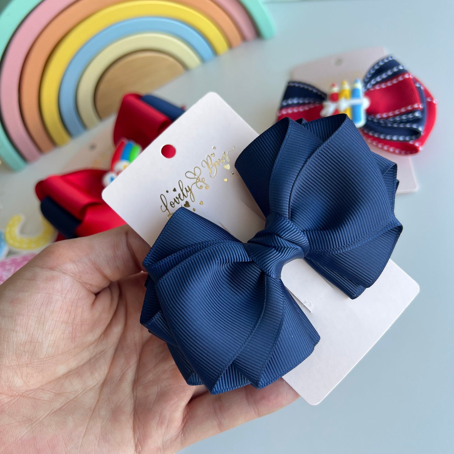 Set 4 school hair bows