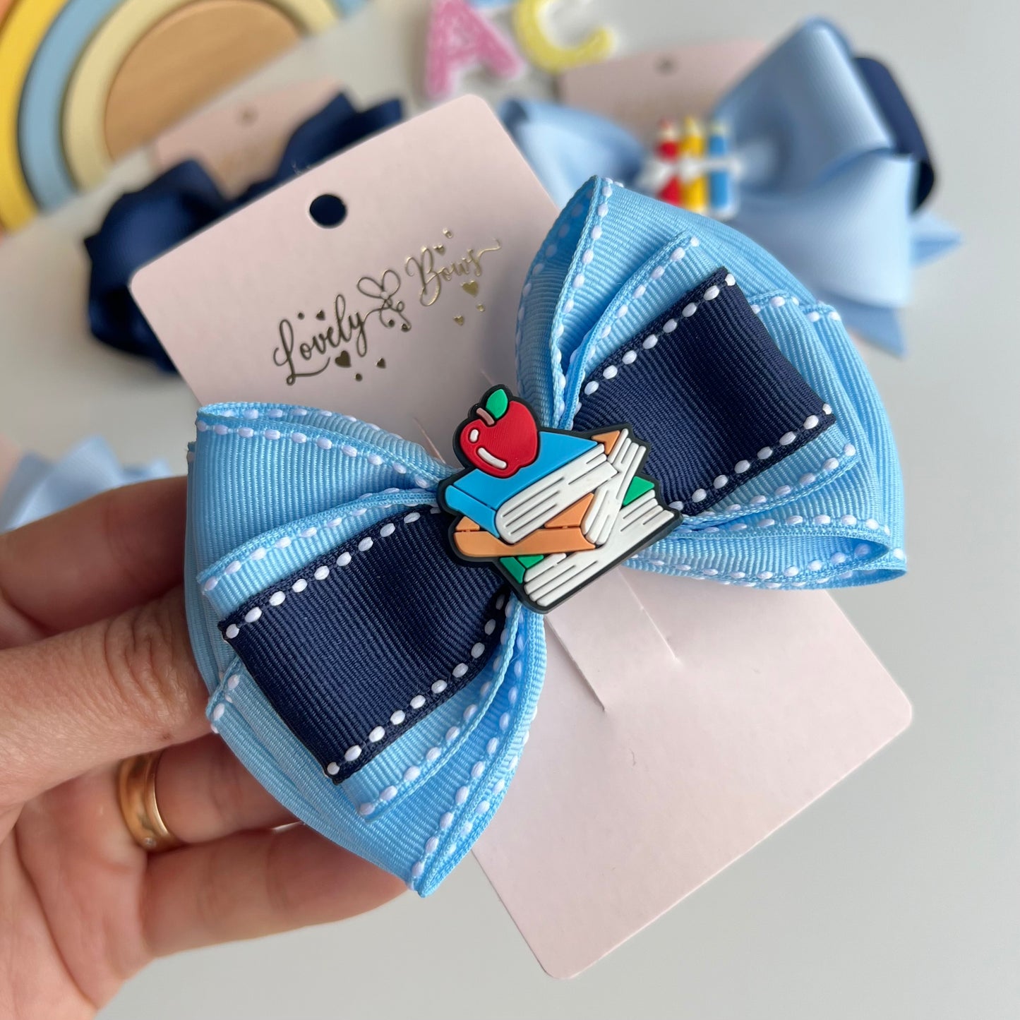Set 4 pcs school hair bows