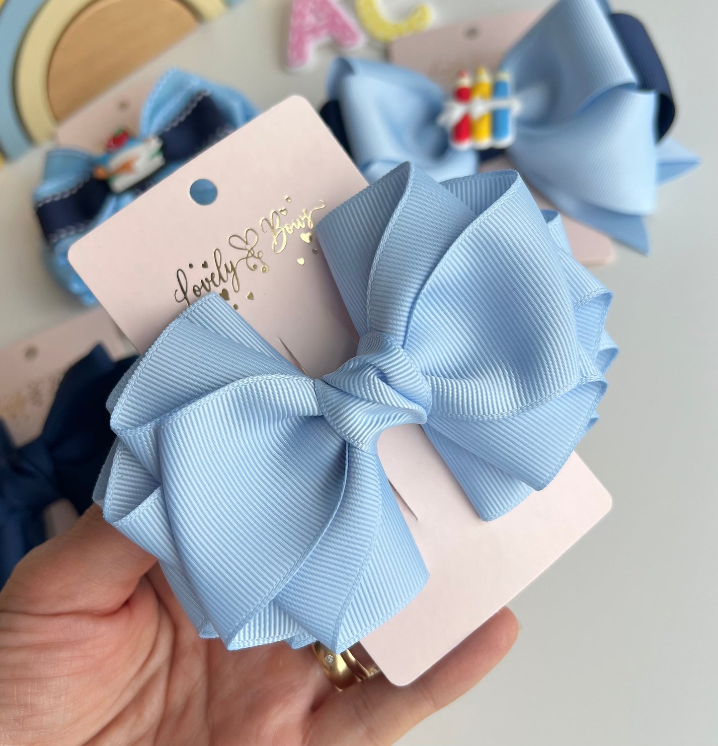 Set 4 pcs school hair bows