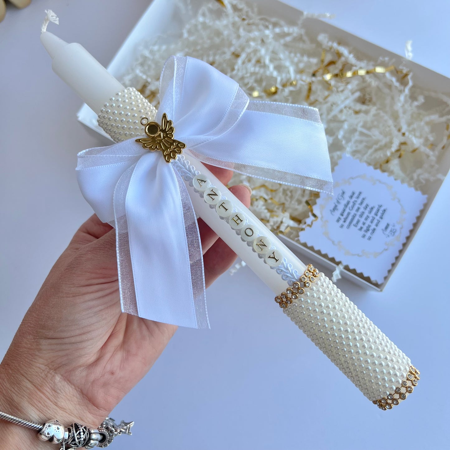 Baptism pearl angel