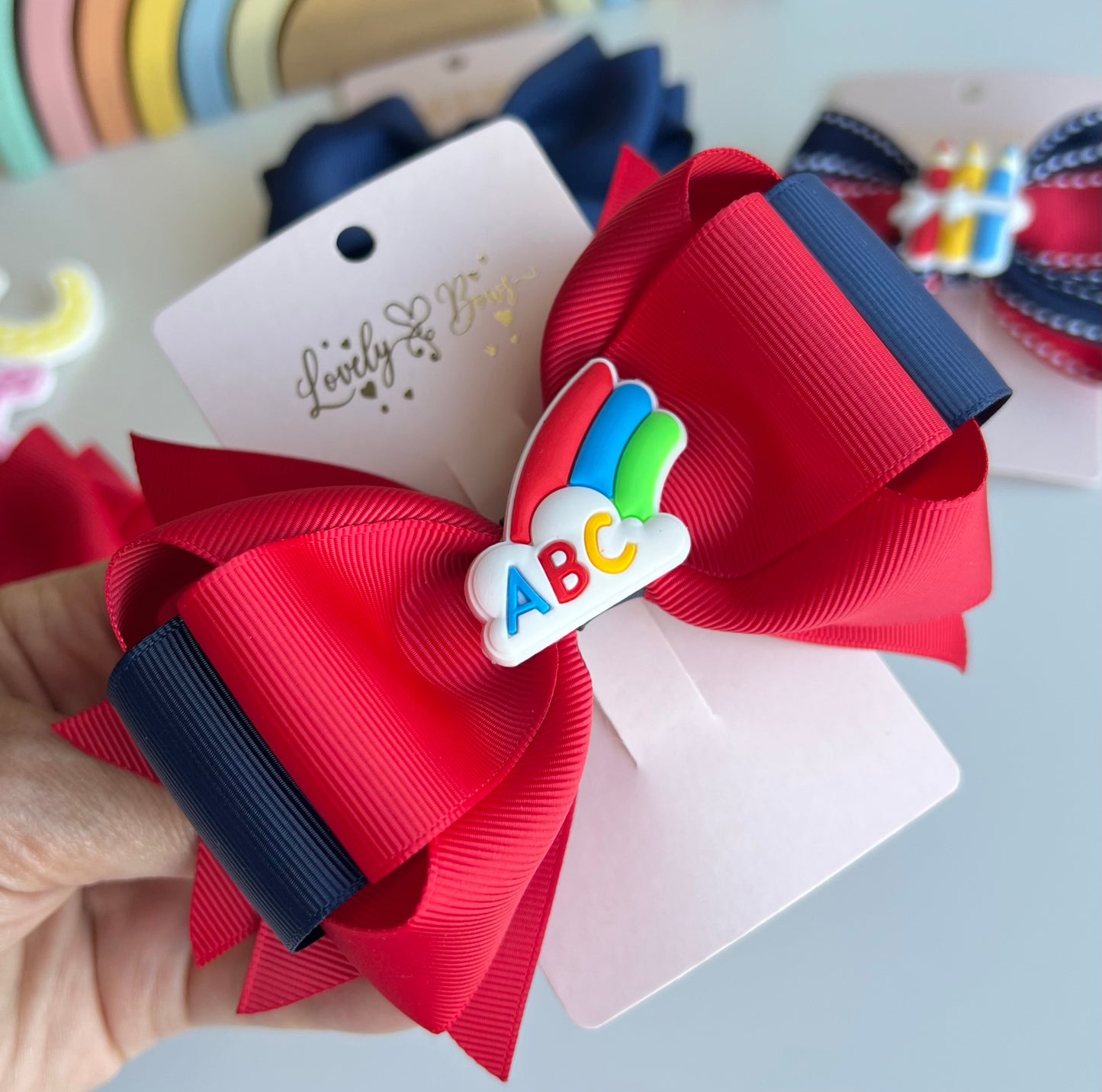 Set 4 pcs school hair bows