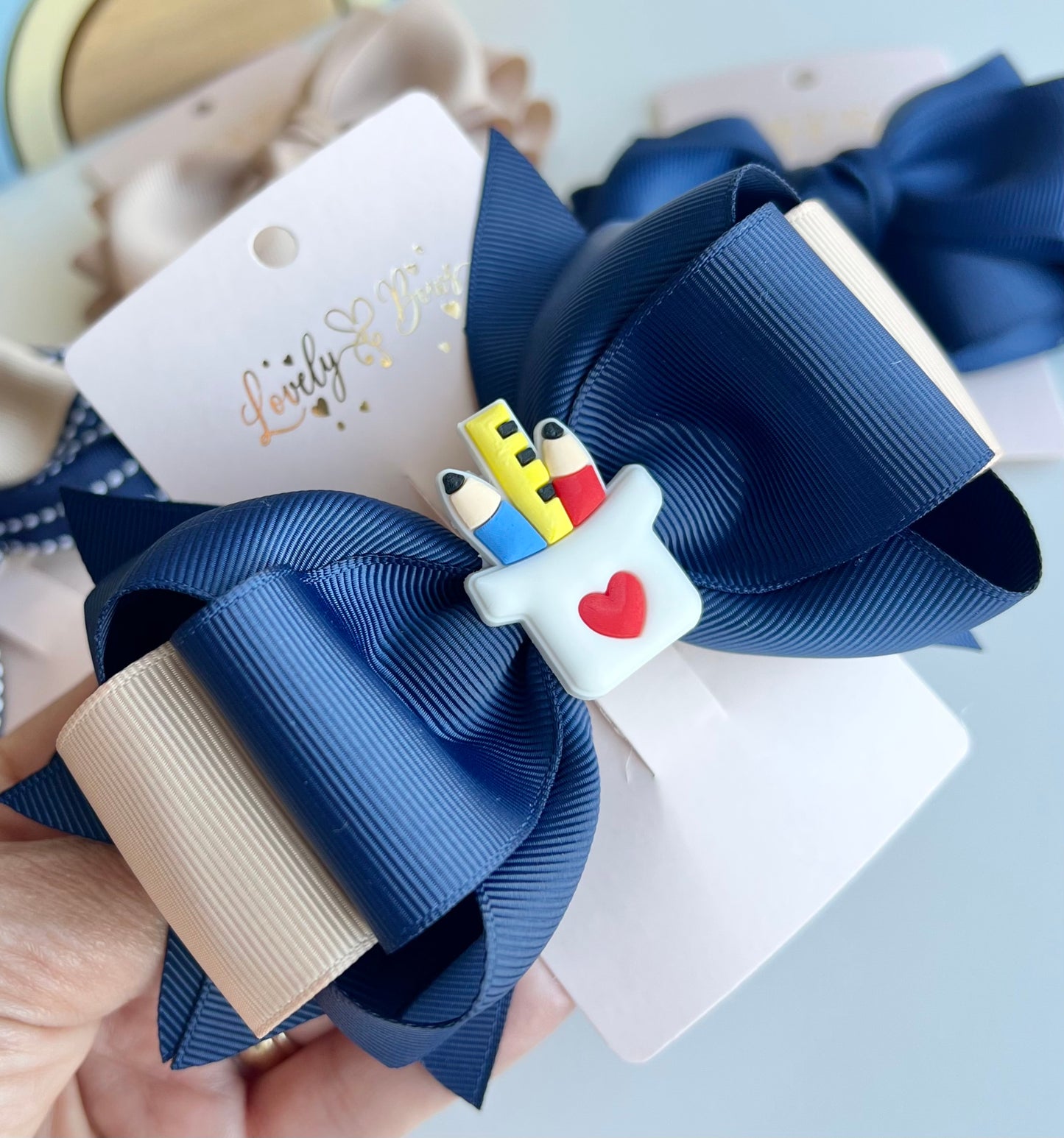 Set 4 school hair bows