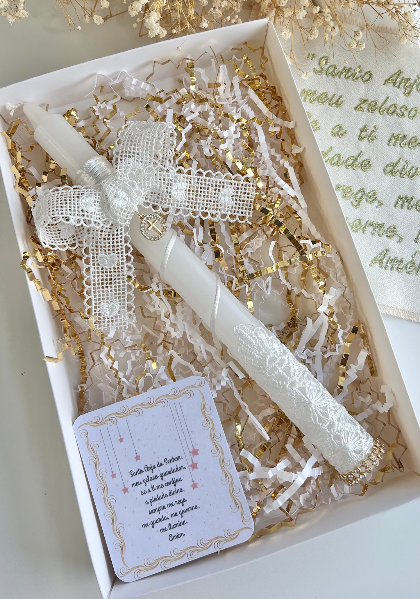 Baptism candle cross
