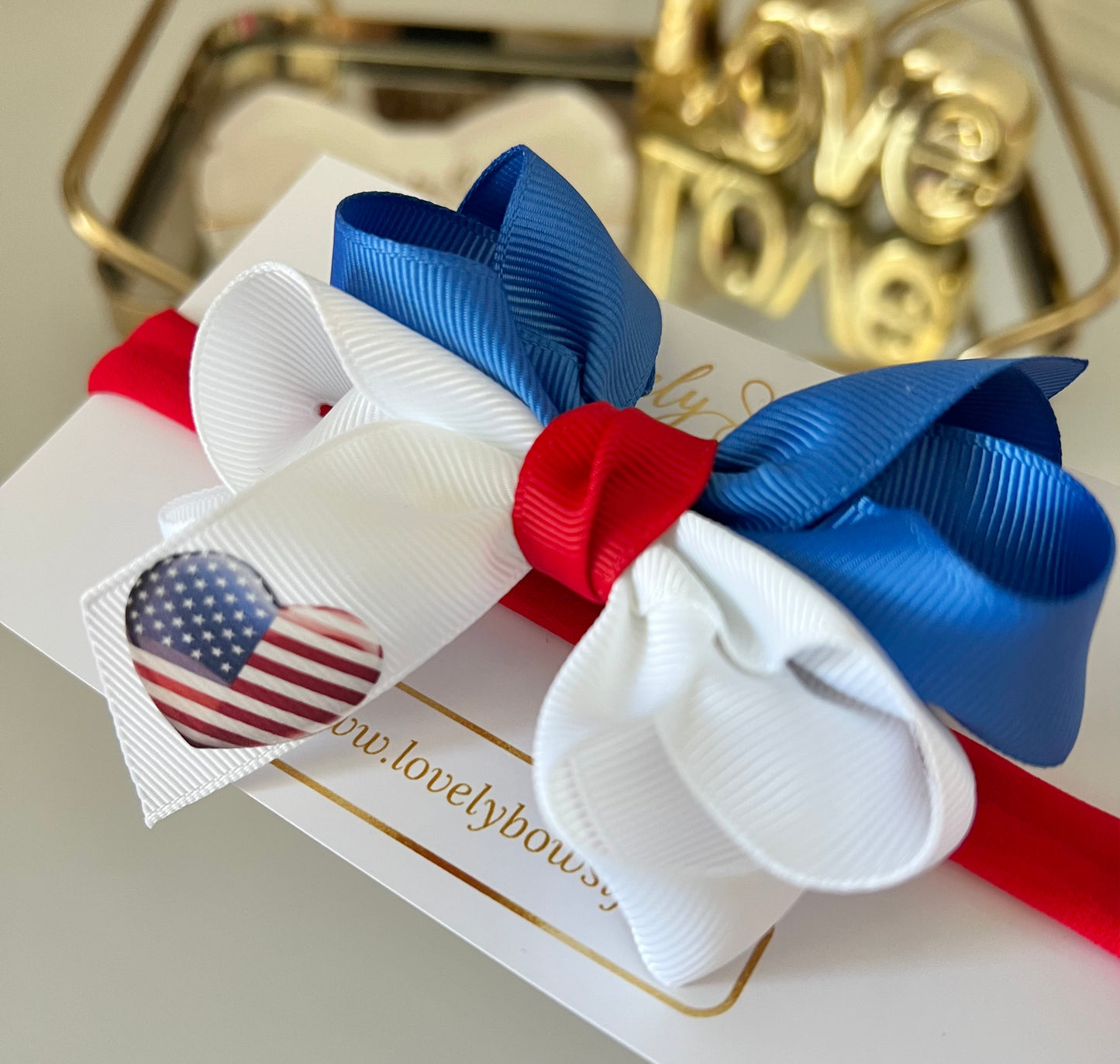 Hair bows USA word cup 4th July
