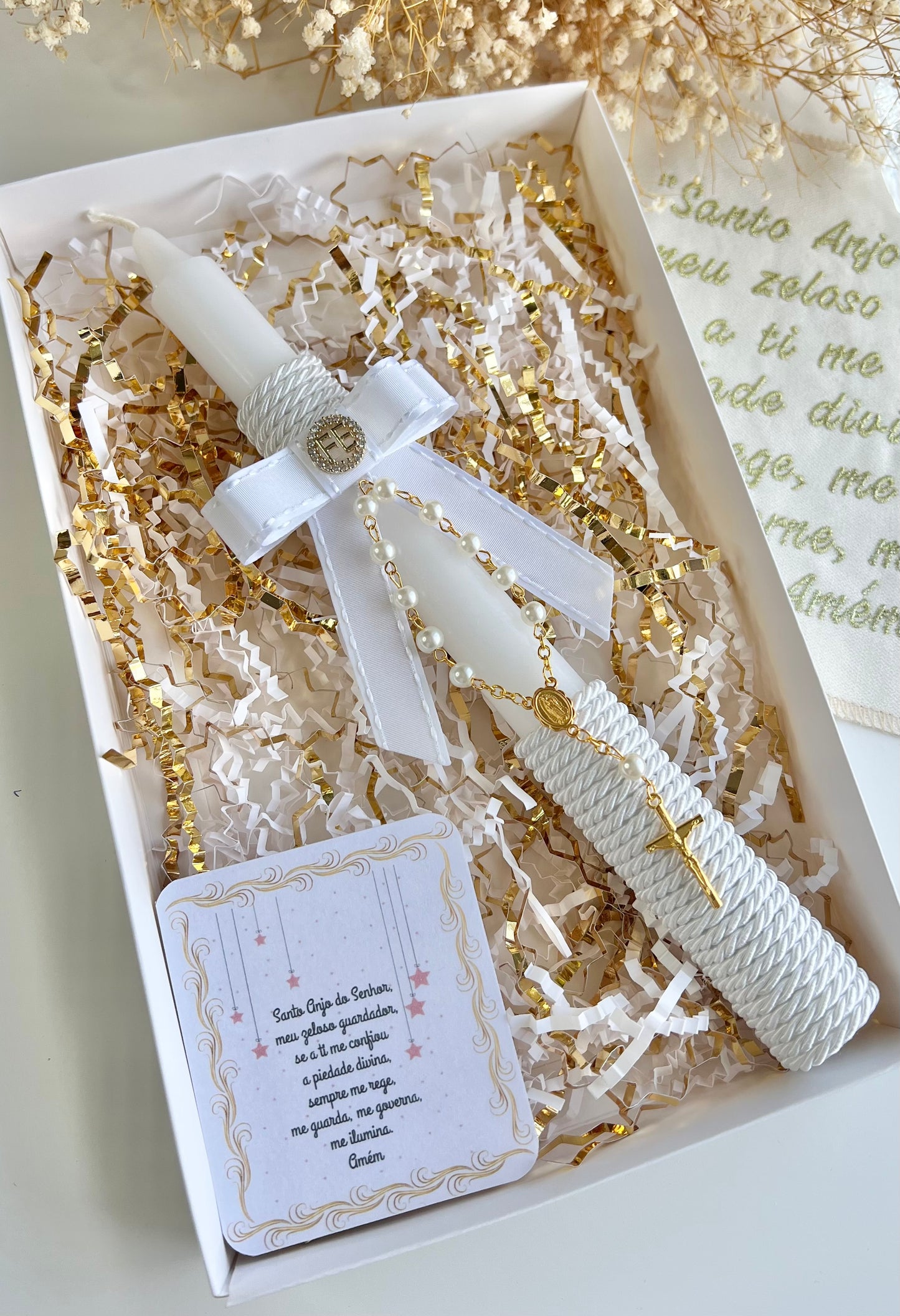 Baptism candle rosary