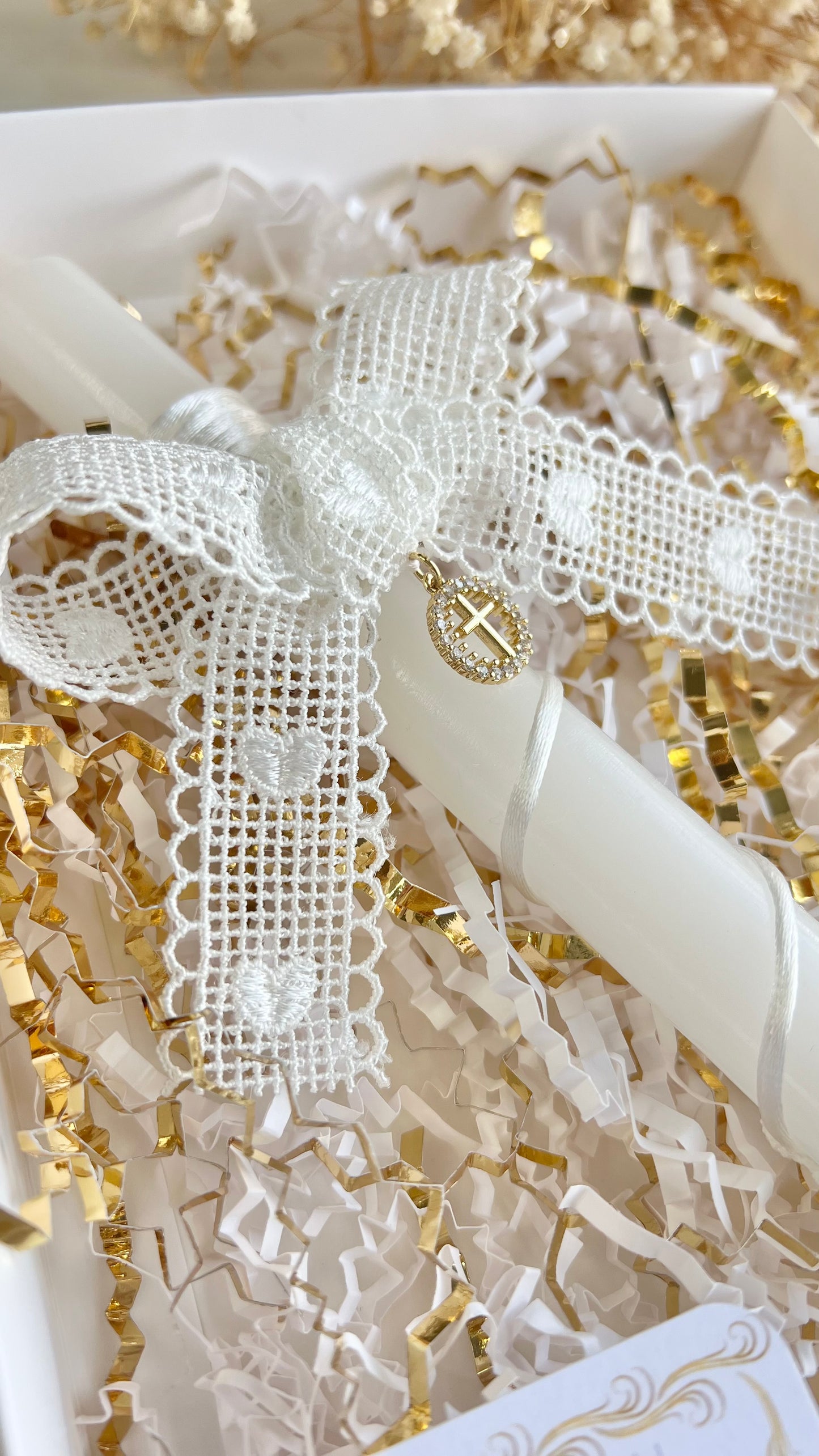 Baptism candle cross