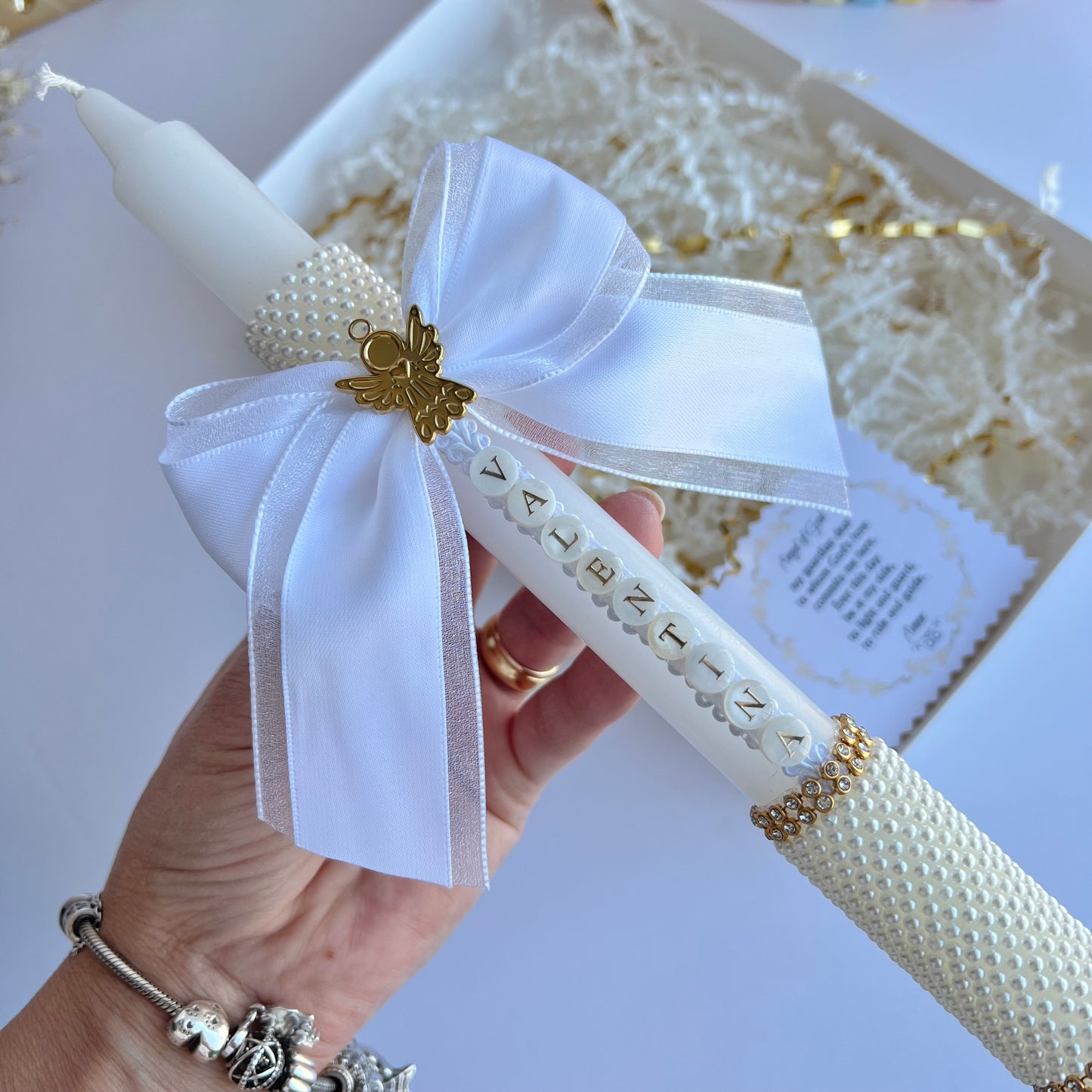 Baptism pearl angel