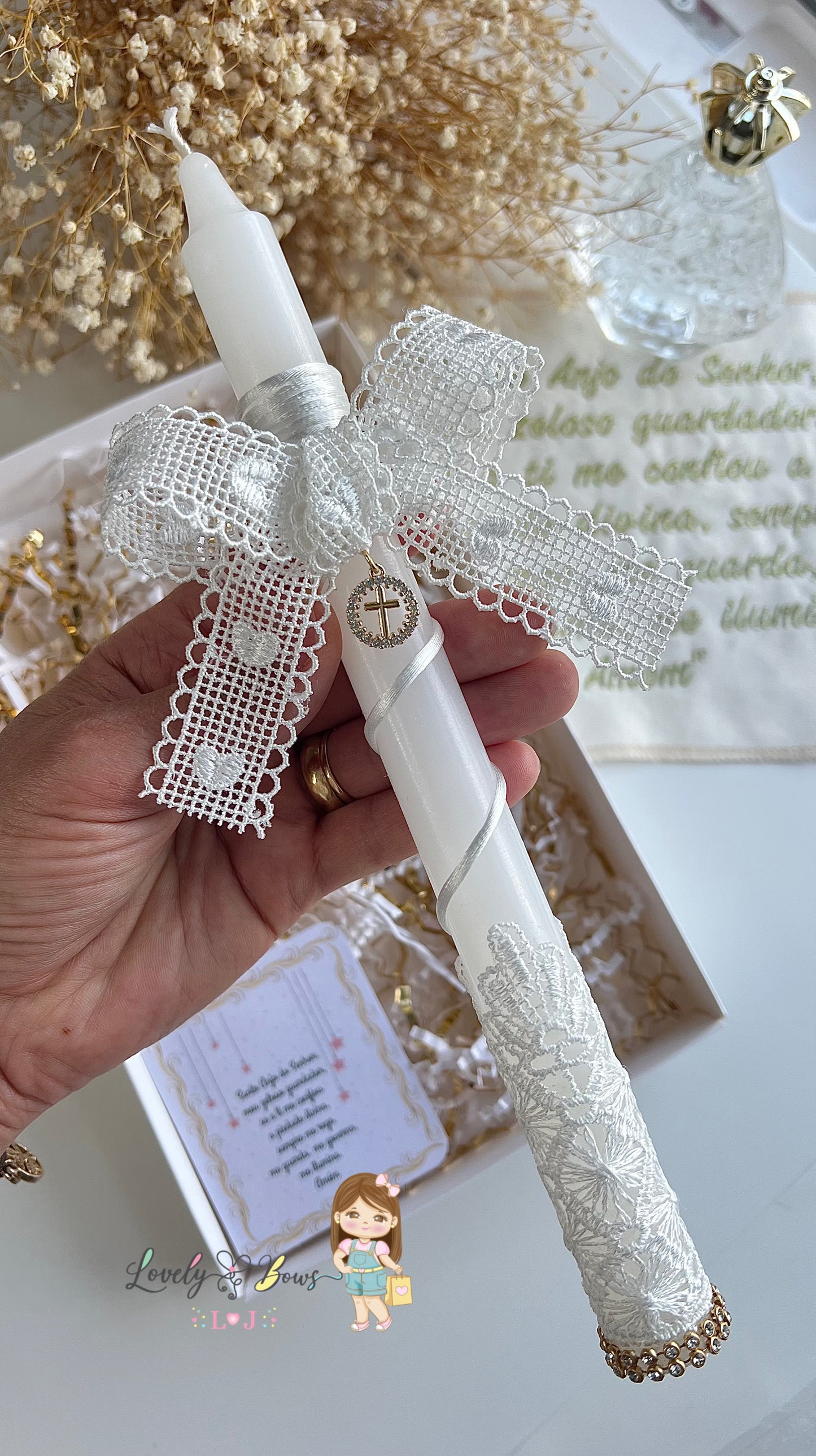 Baptism candle cross