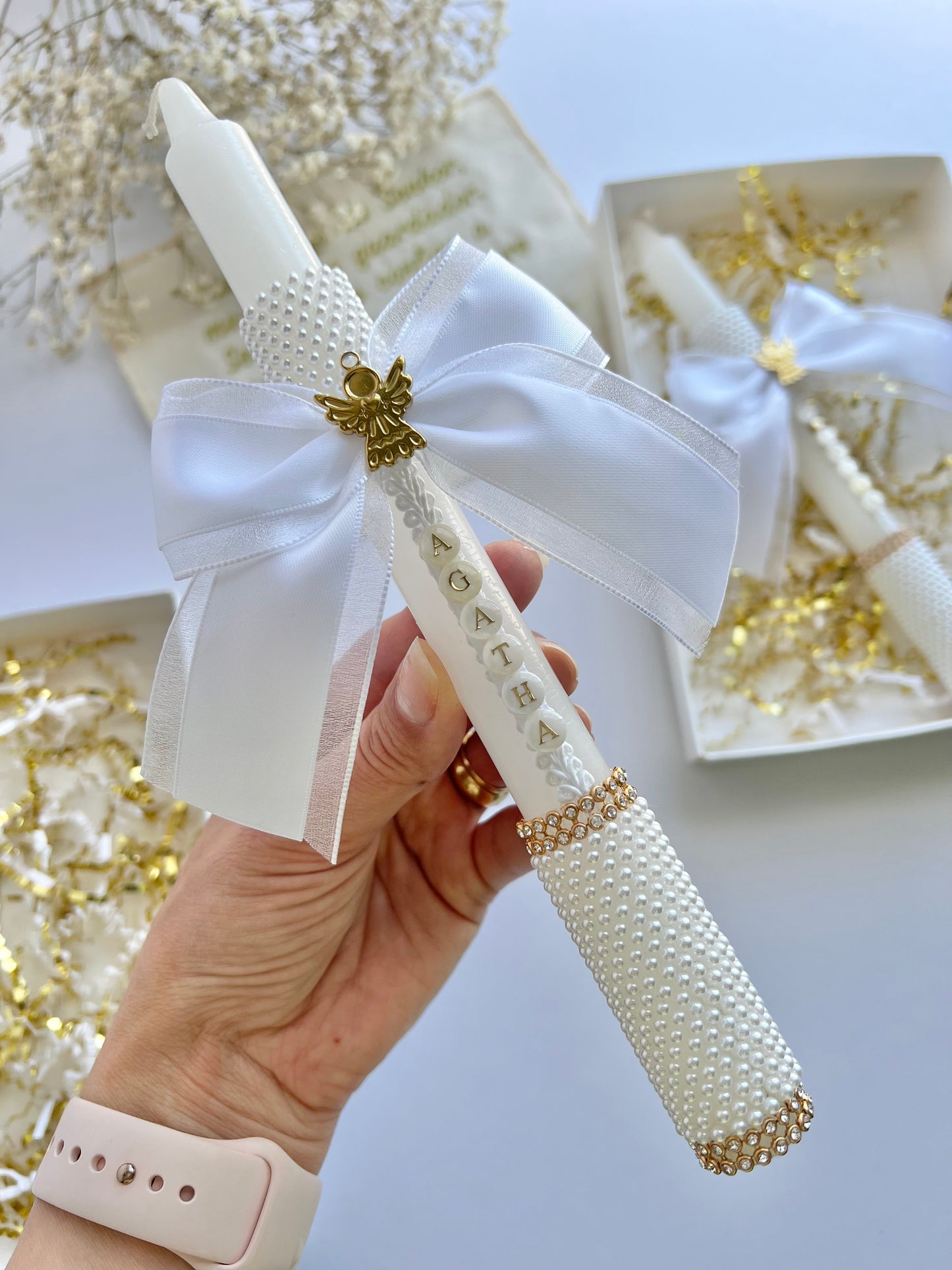 Baptism pearl angel