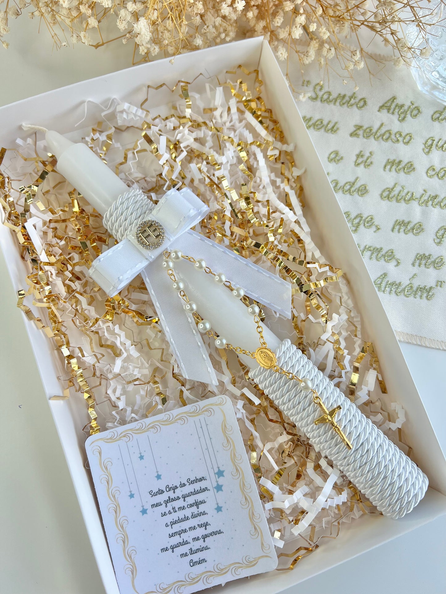 Baptism candle rosary