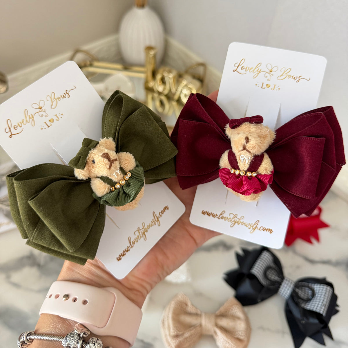 Little bear hair bows