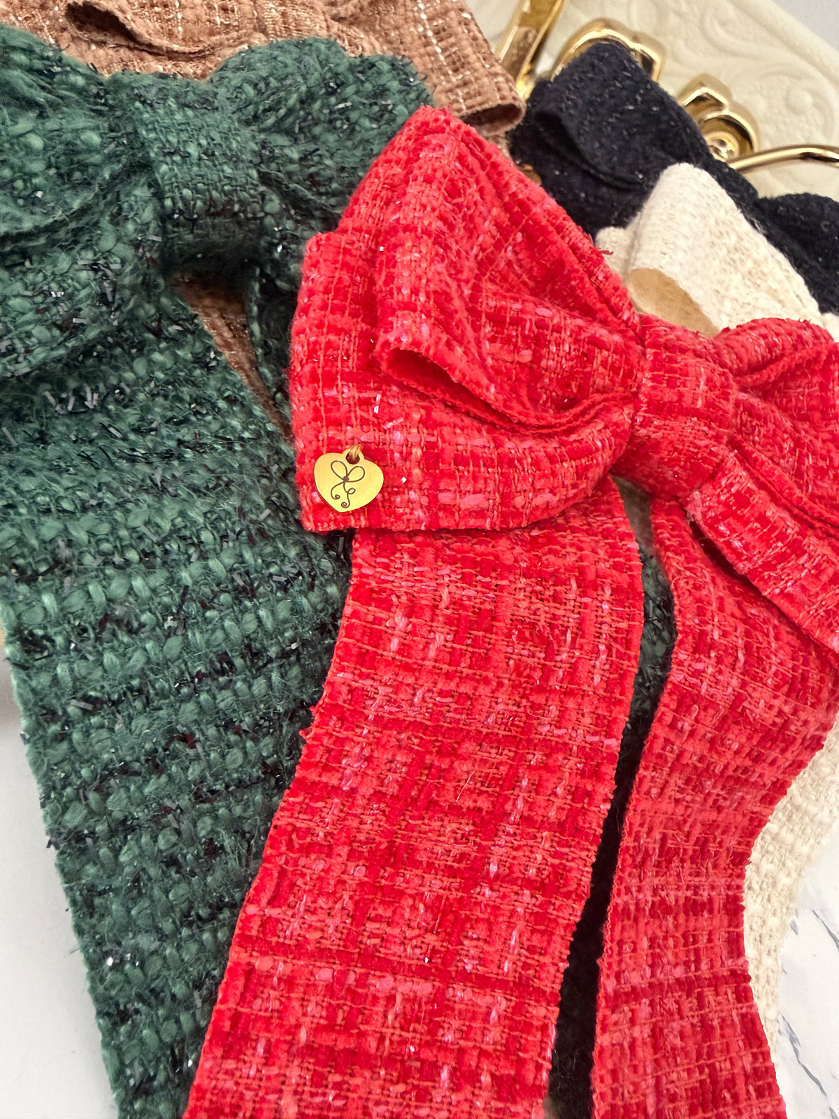 Winter hair bows