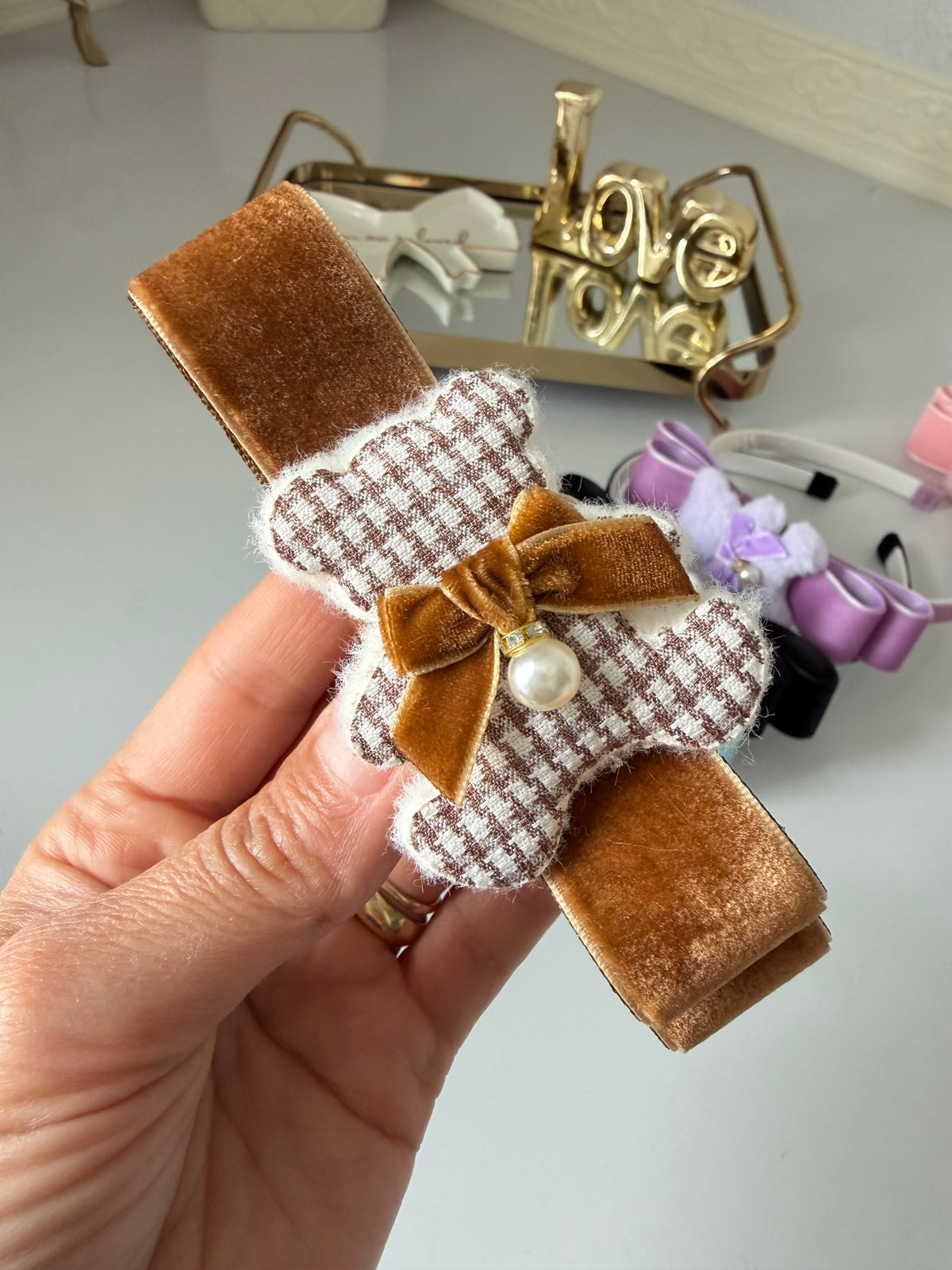 Little bear velvet tiara