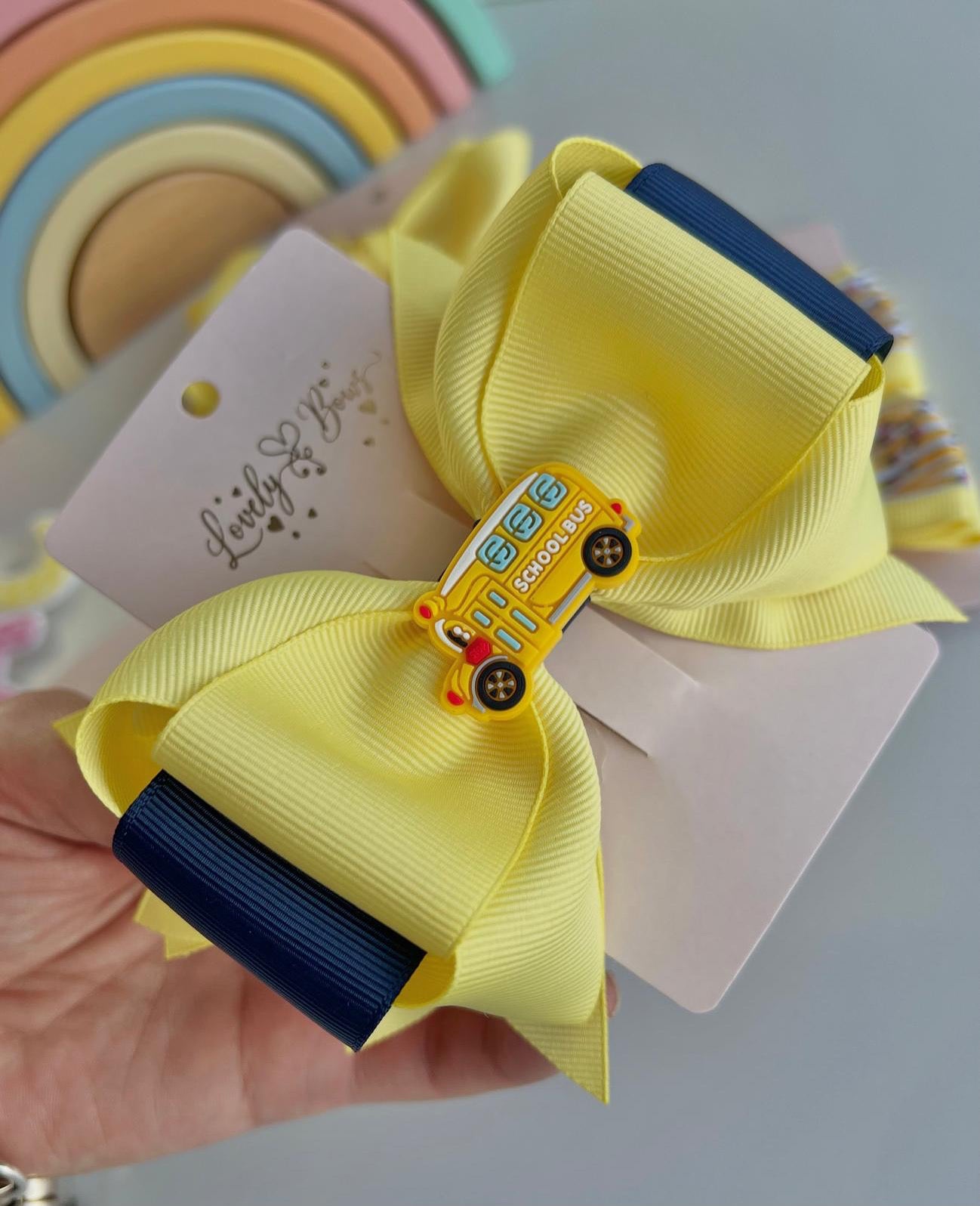 Set 4 pcs school hair bows size 11cm