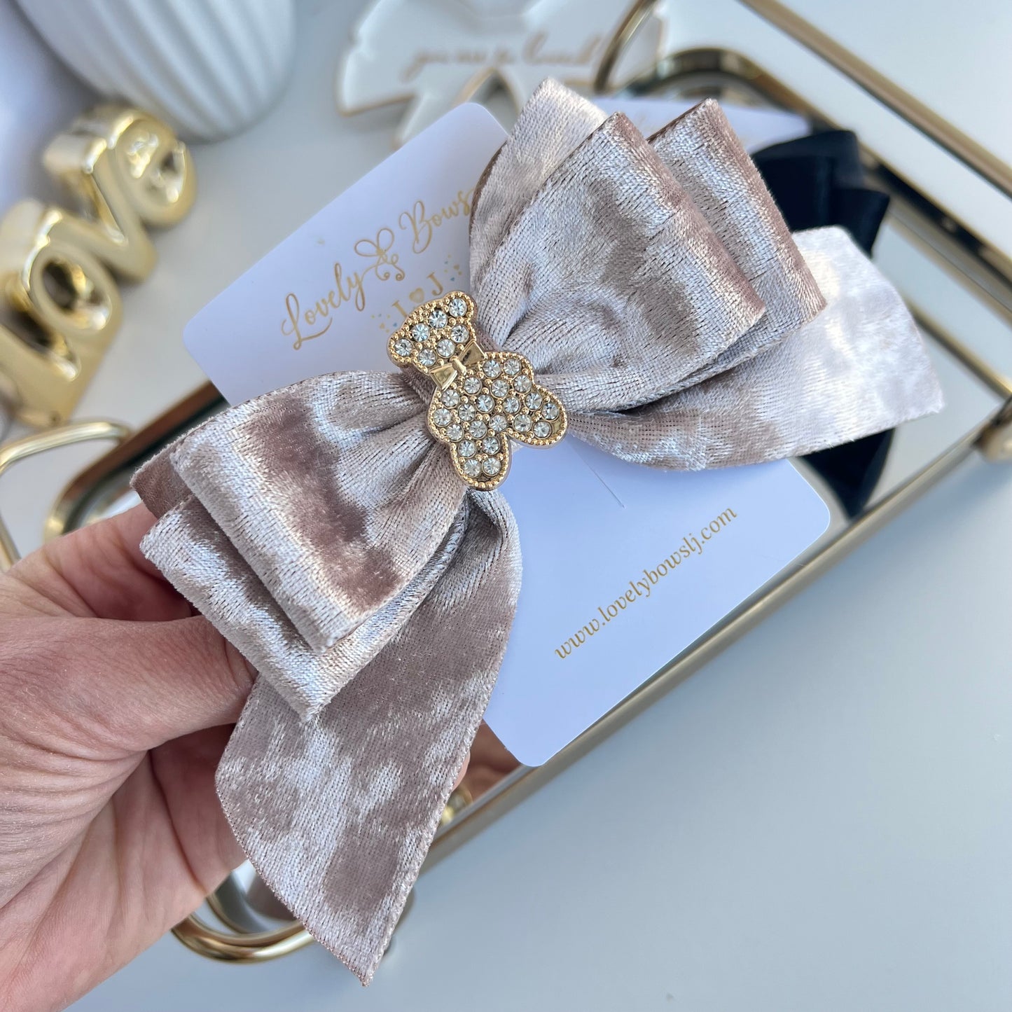 Little bear velvet bows