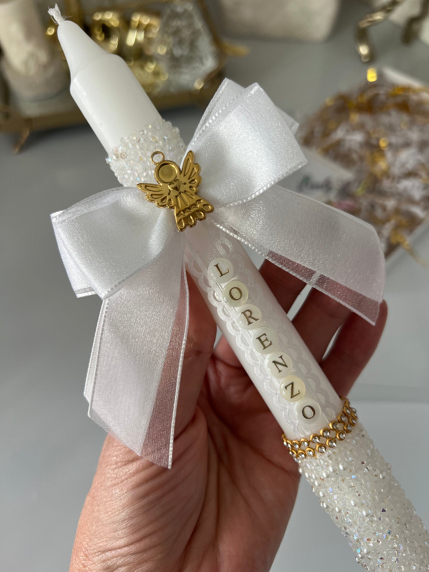 Baptism angel candle