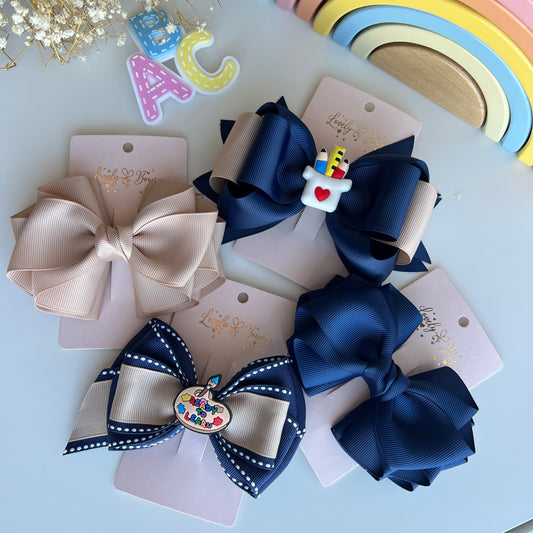Set 4 school hair bows