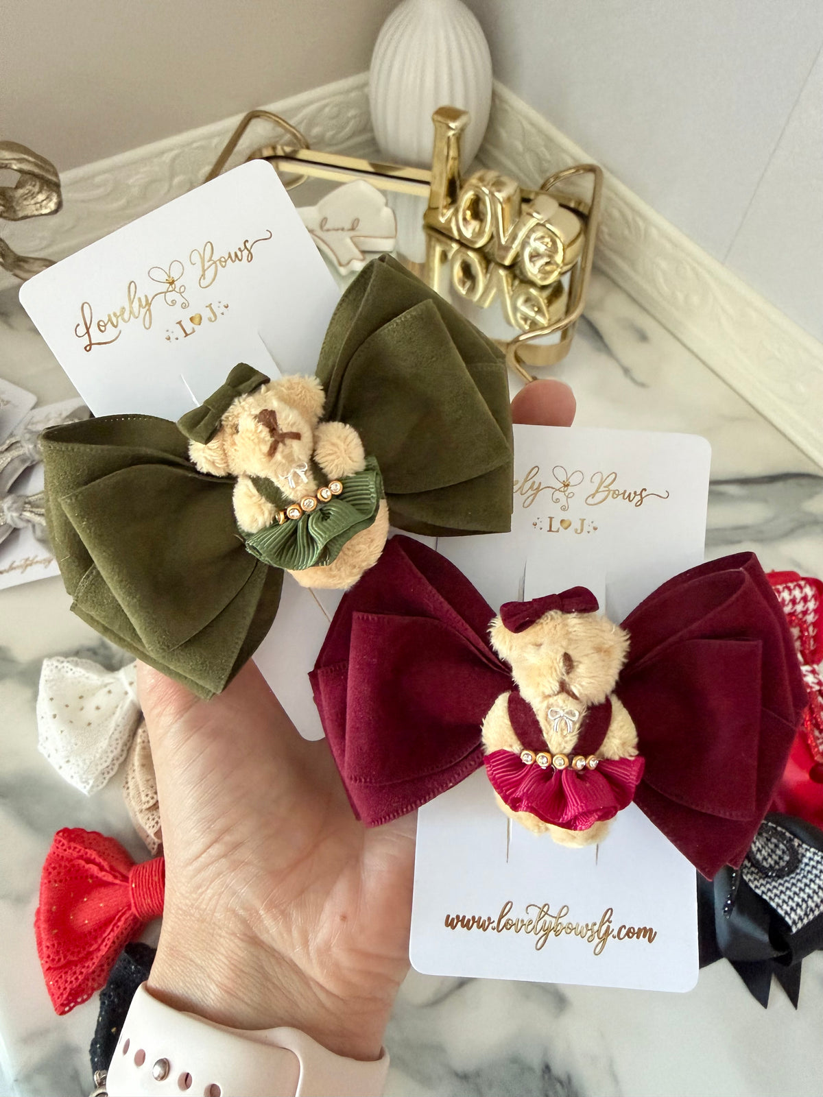 Little bear hair bows