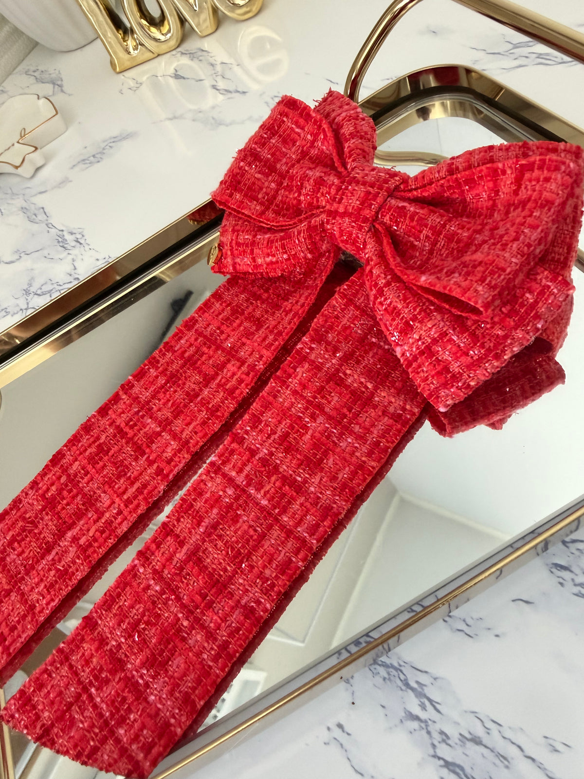 Winter hair bows