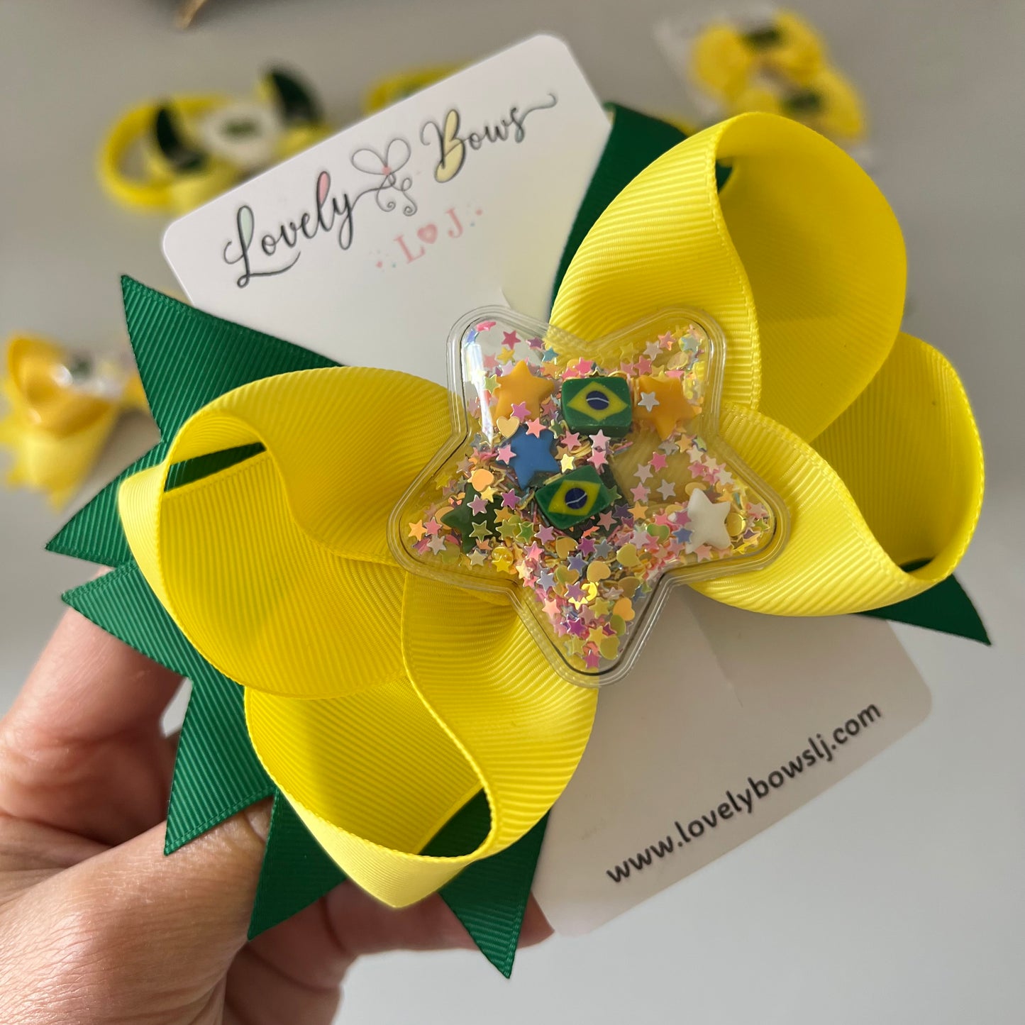 Hair bows Brazil star
