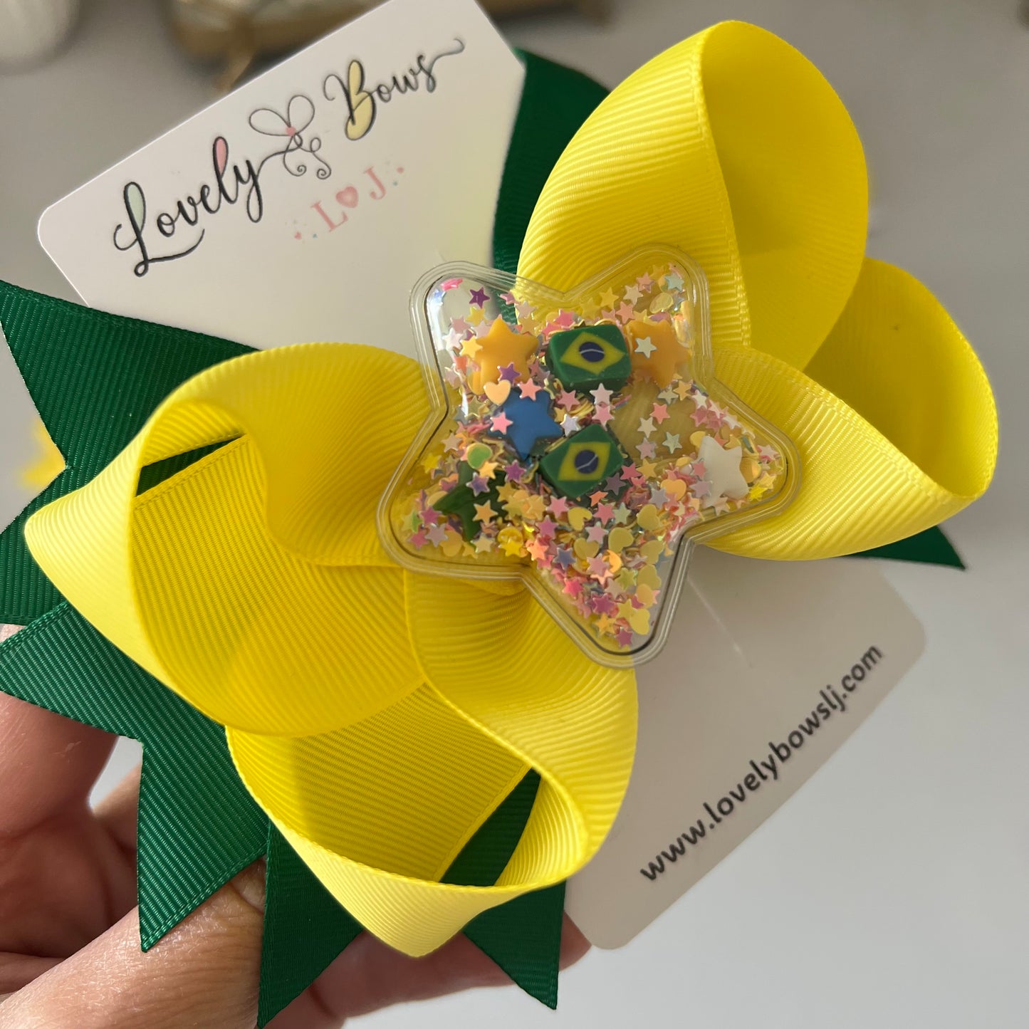 Hair bows Brazil star