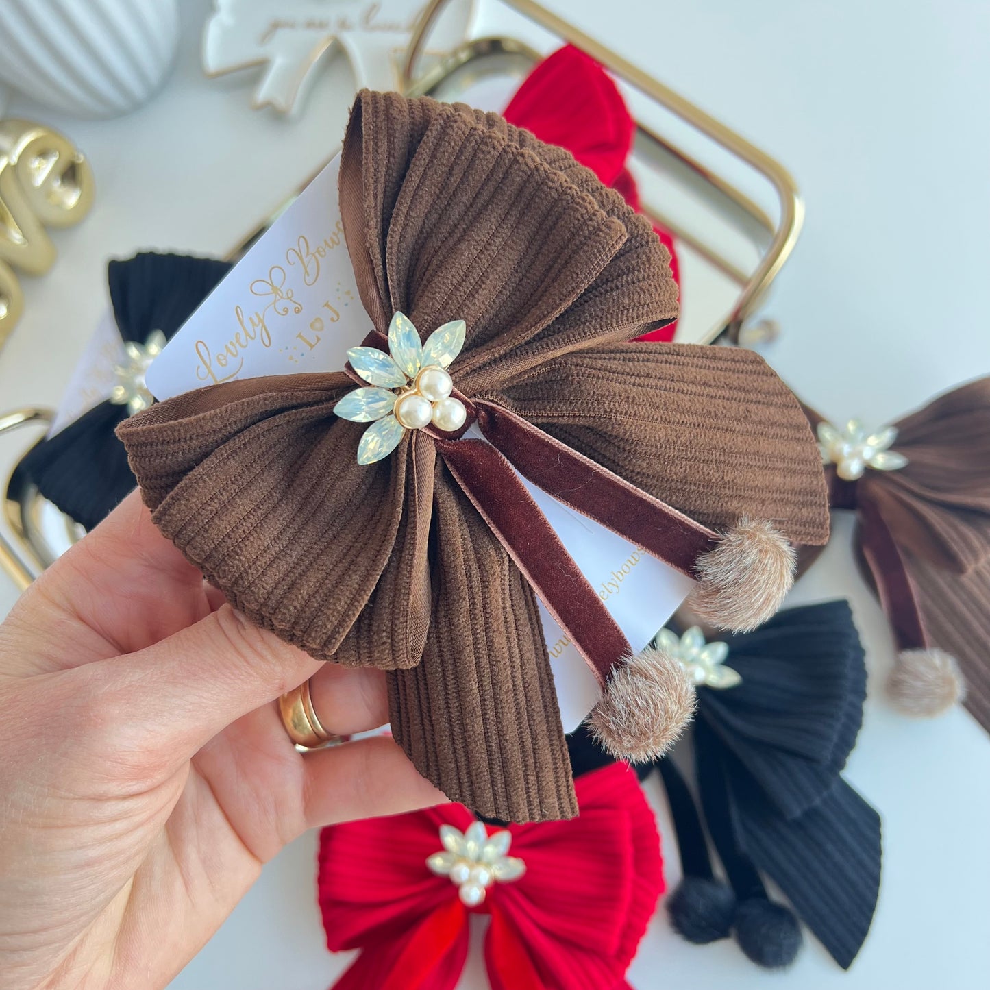 Velvet hair bows