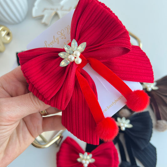 Velvet hair bows