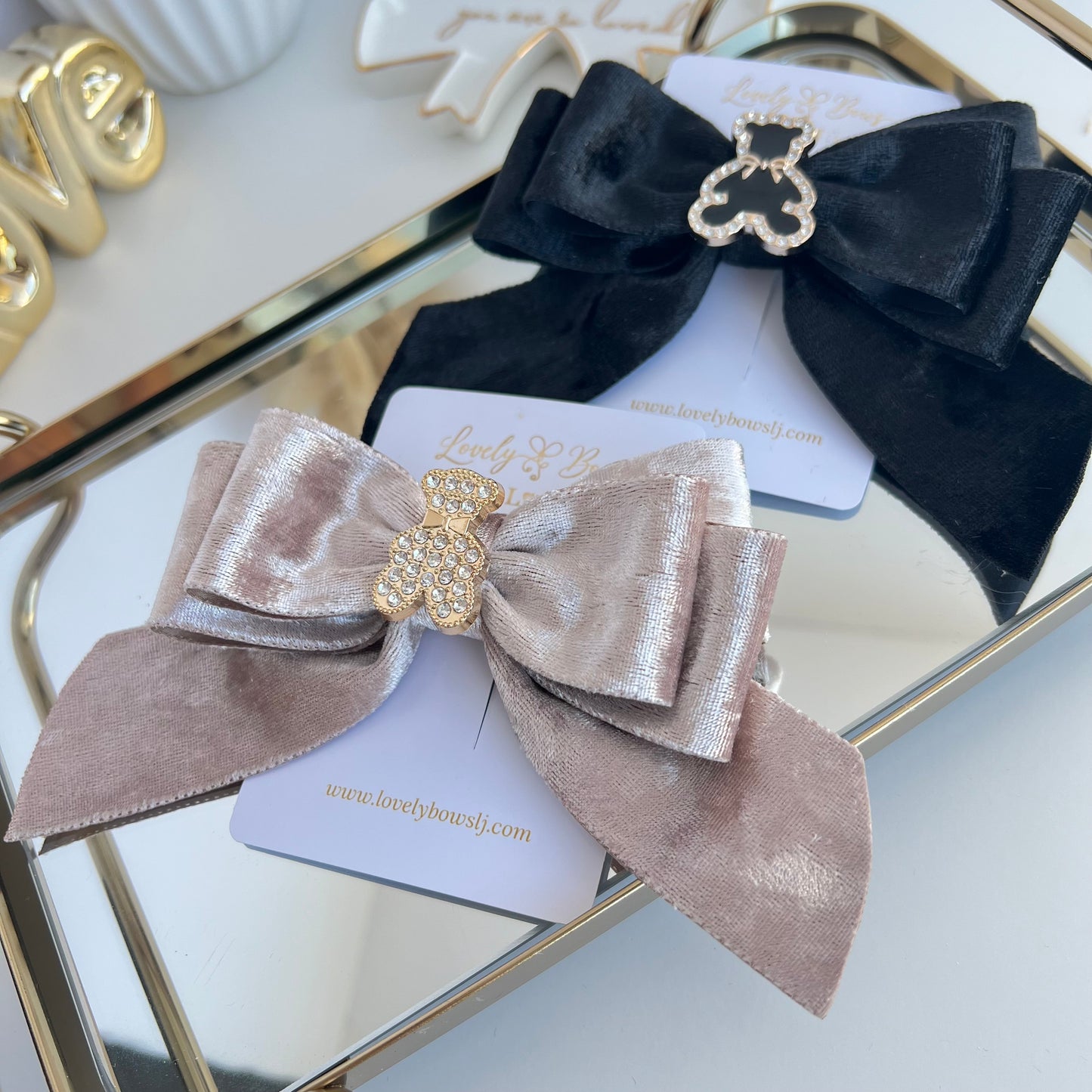 Little bear velvet bows