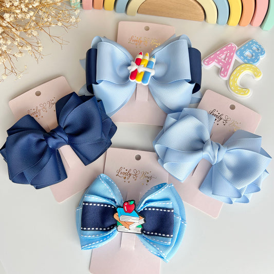 Set 4 pcs school hair bows