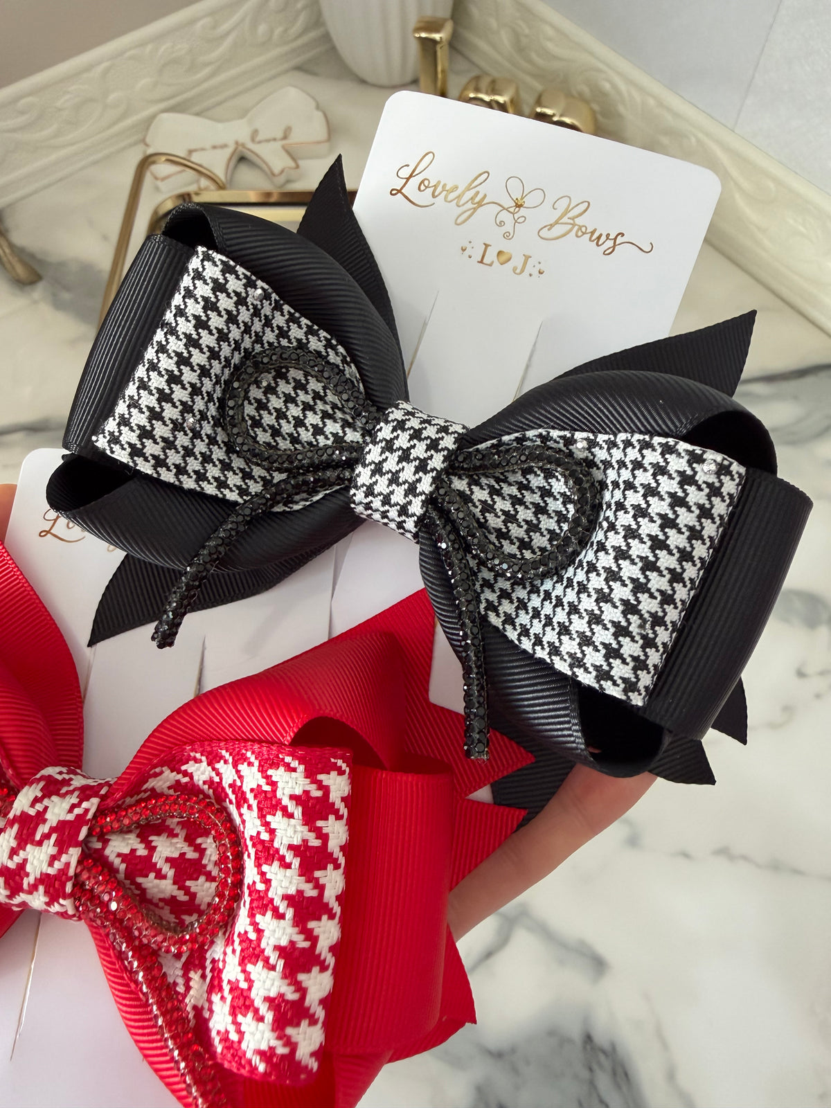 Hair bows plaid