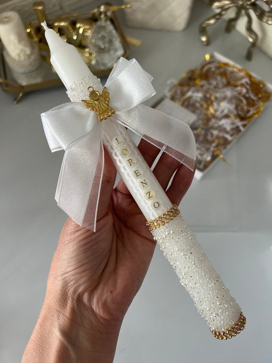 Baptism angel candle
