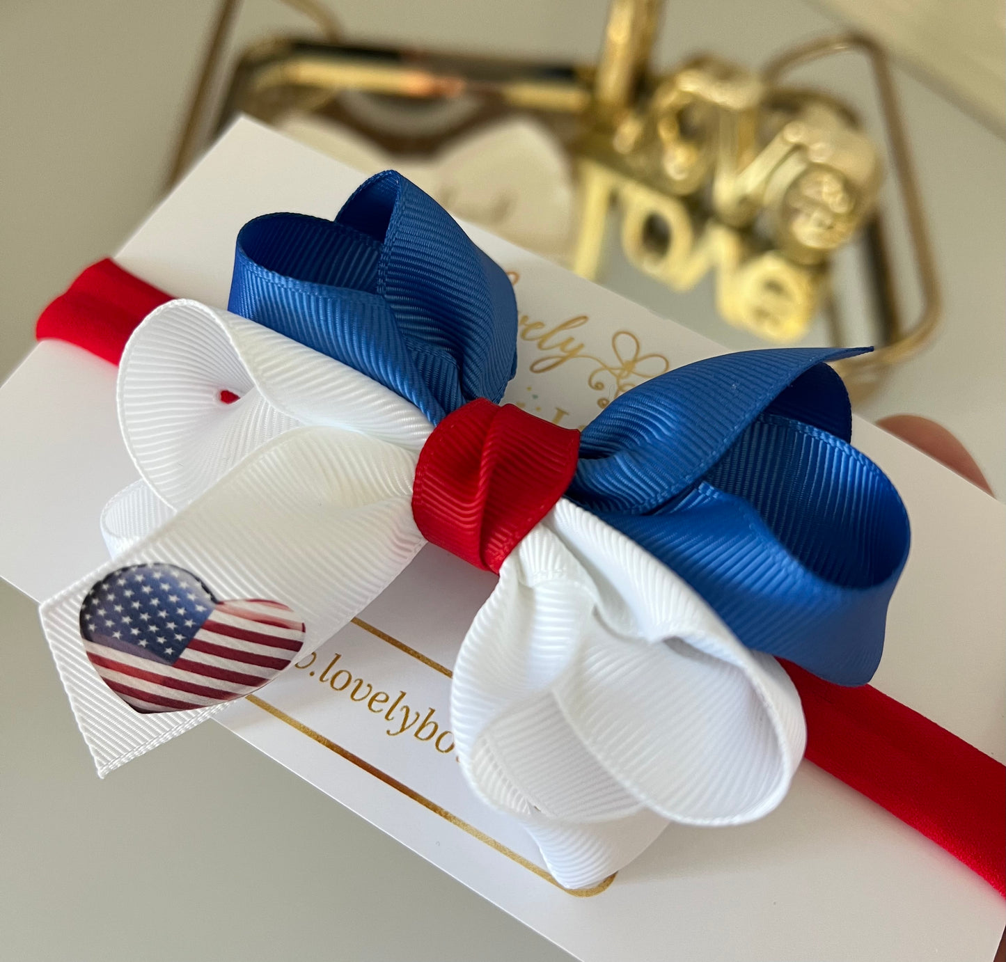 Hair bows USA word cup 4th July