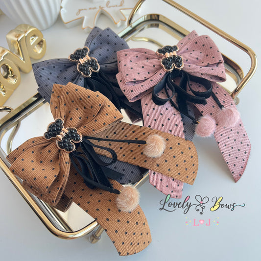 Hair bows Polk dots