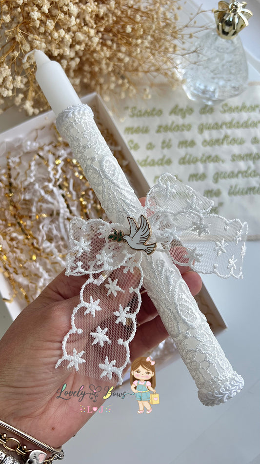 Baptism candle Holy Spirit