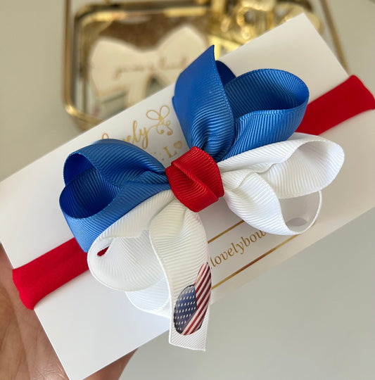 Hair bows USA word cup 4th July