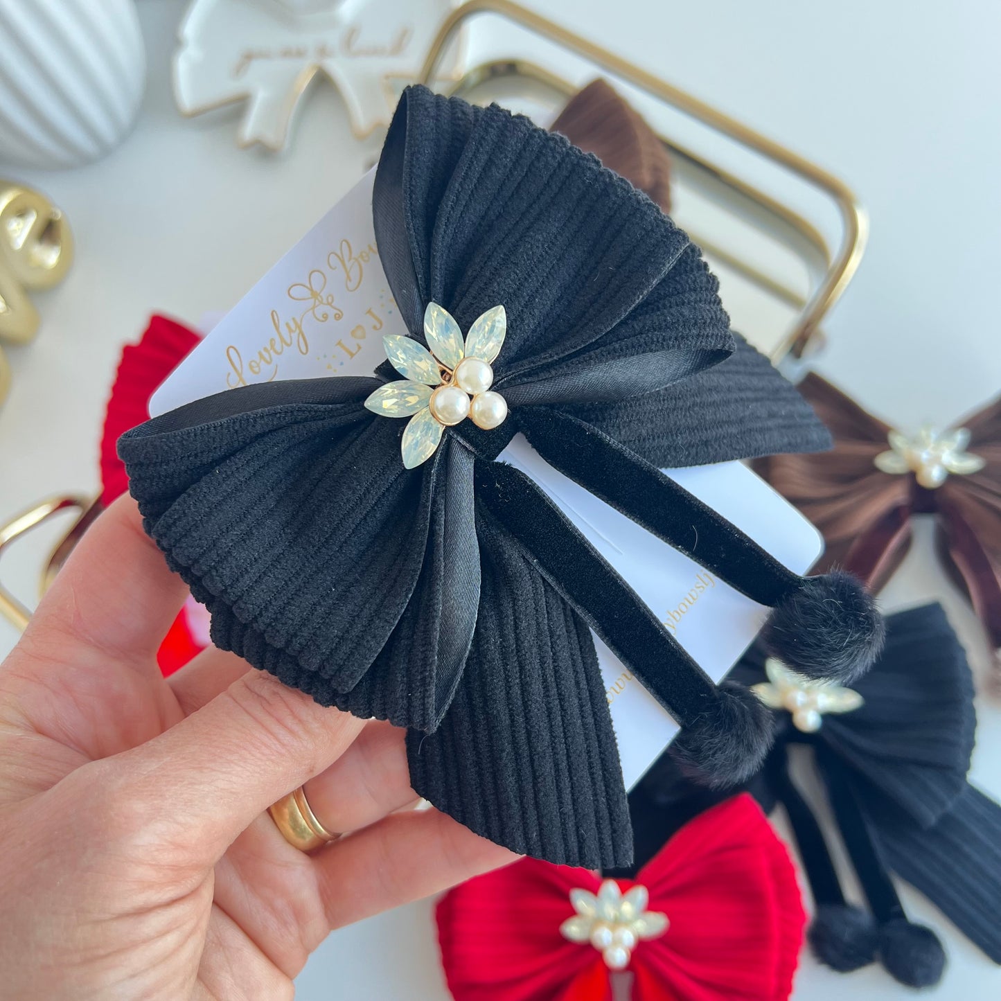 Velvet hair bows