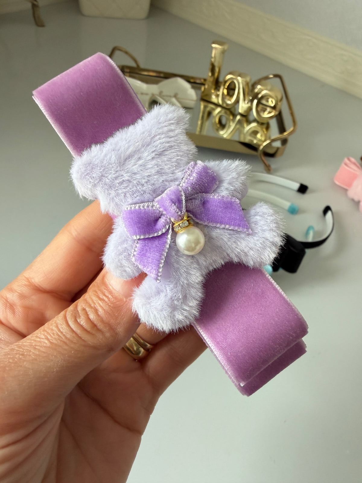 Little bear velvet tiara