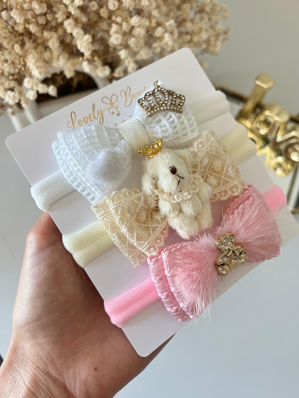 Set baby headbands princess