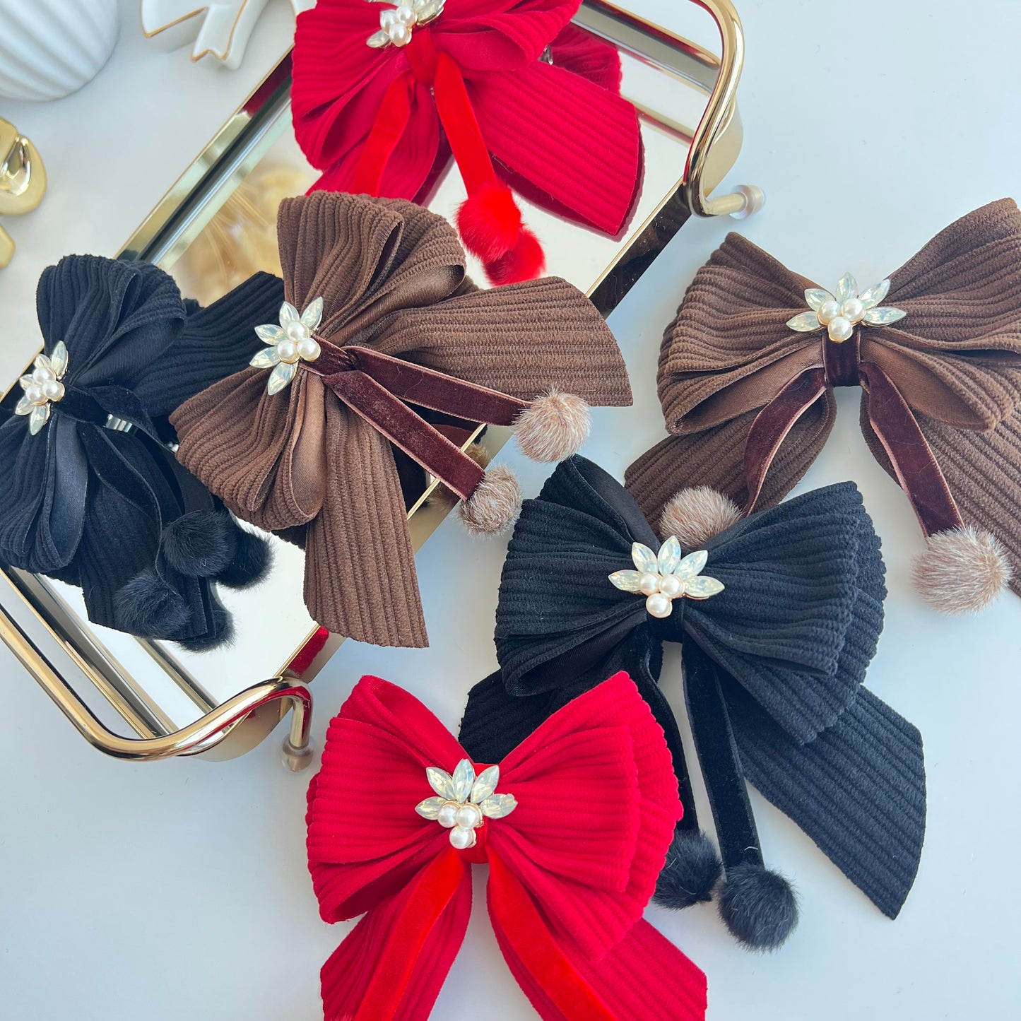 Velvet hair bows