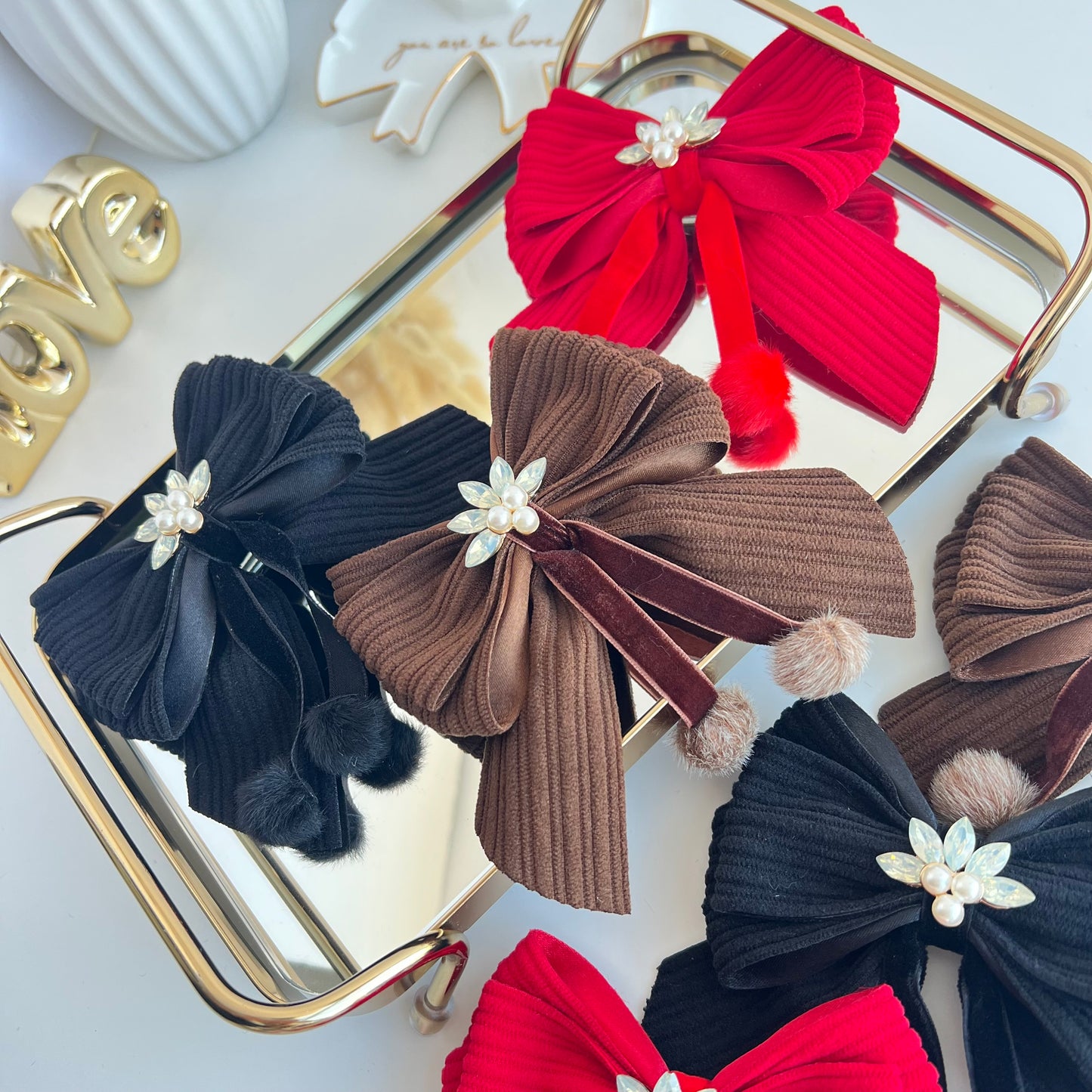 Velvet hair bows