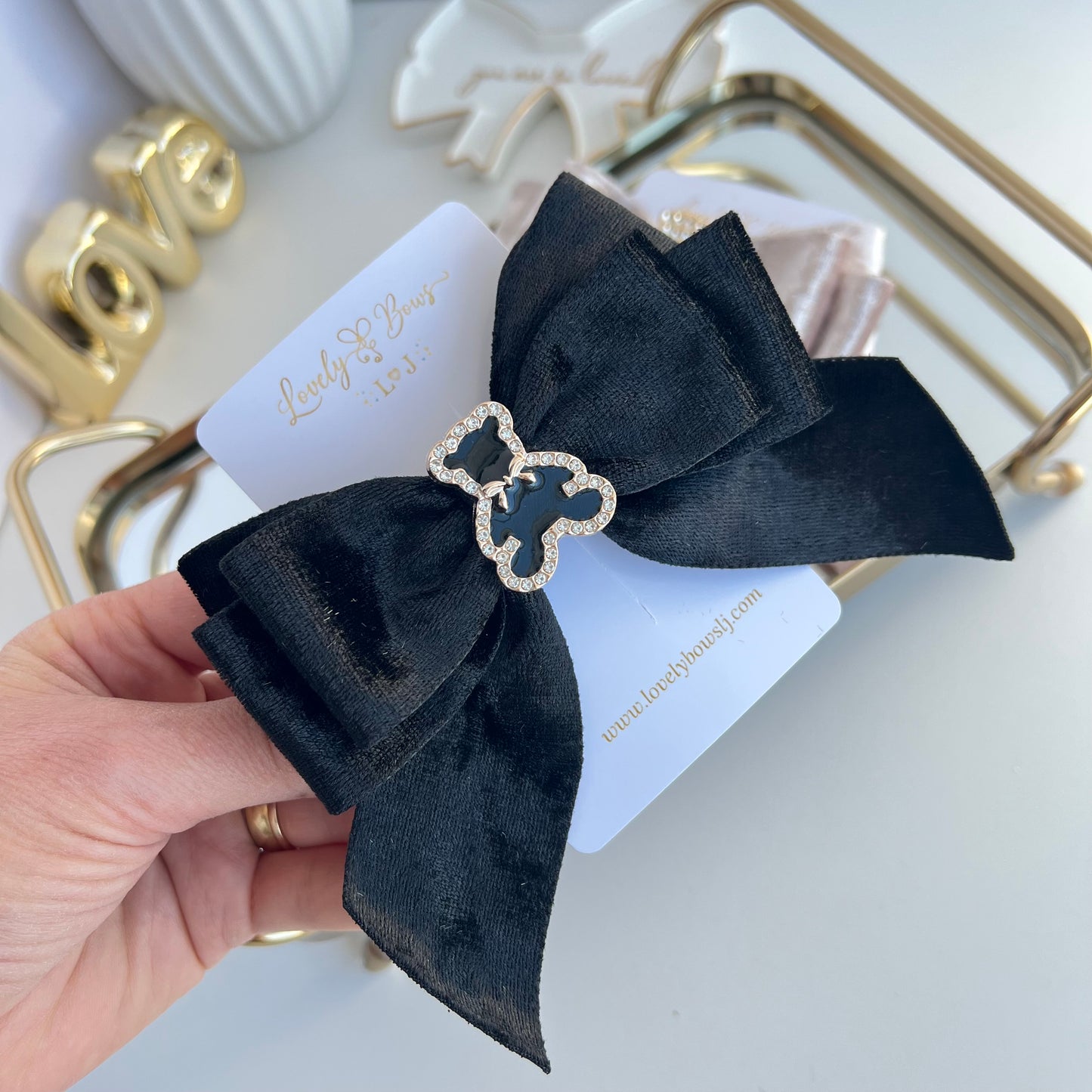 Little bear velvet bows