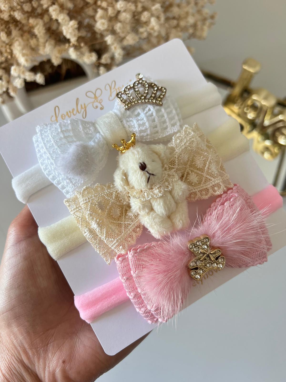 Set baby headbands princess