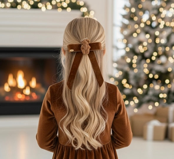 Velvet little bear bows