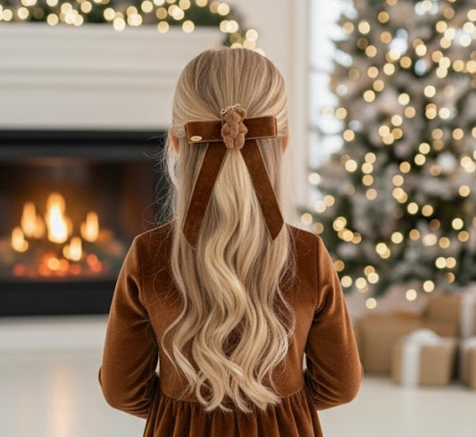 Velvet little bear bows