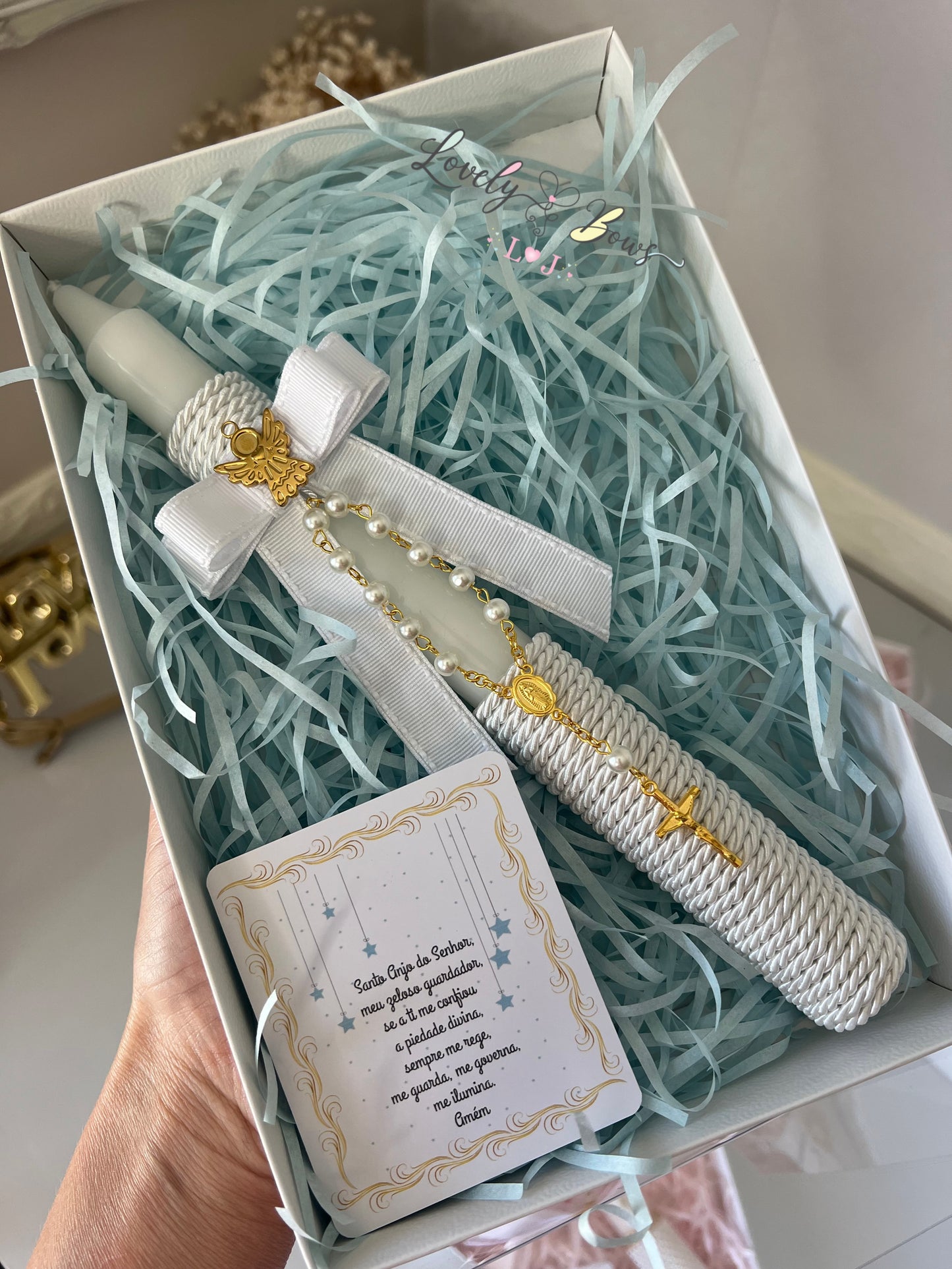 Baptism candle rosary