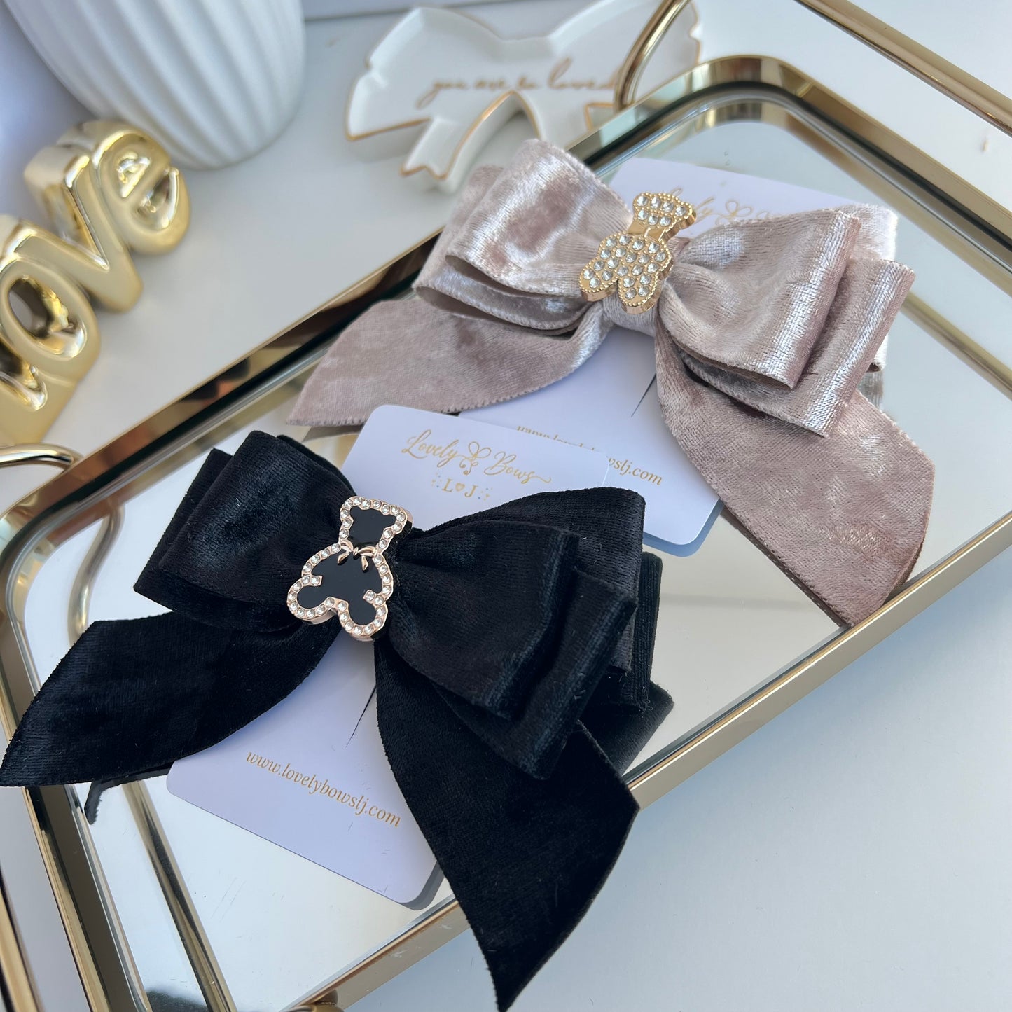 Little bear velvet bows